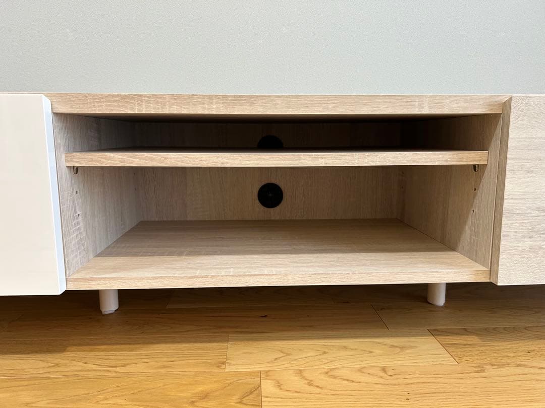 テレビ台 ローボード HELM(ヘルム) 幅148 引き出し付き 白