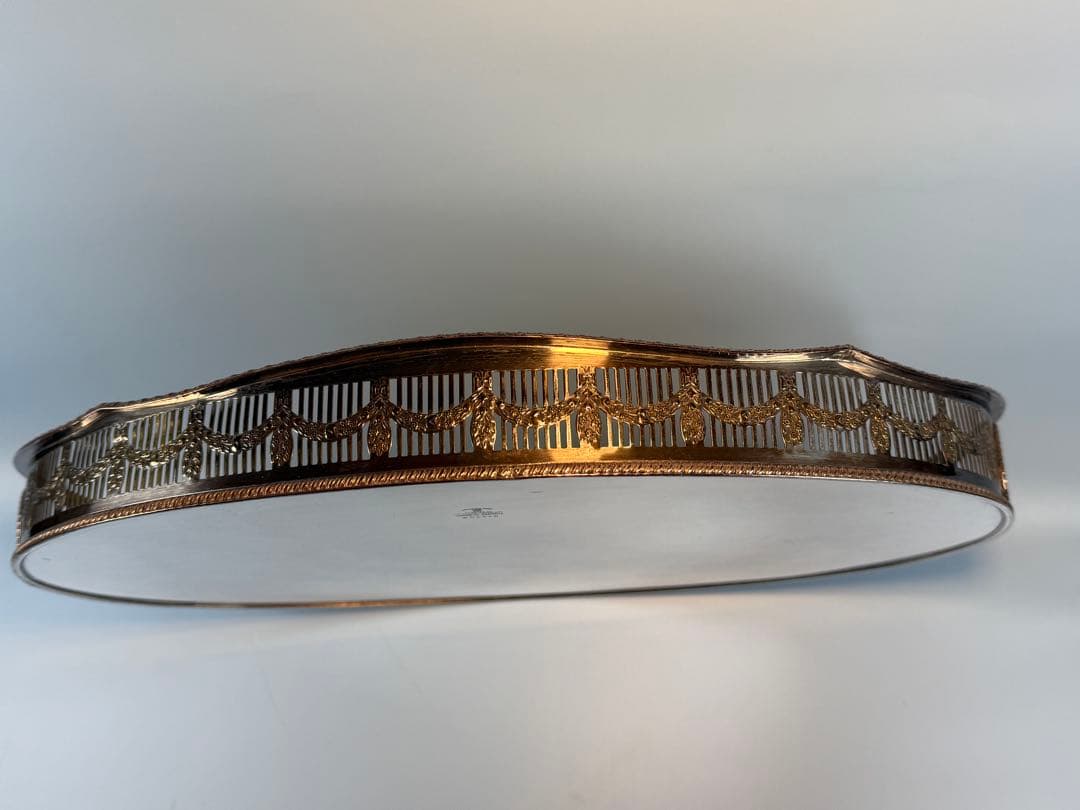 楕円形サービングトレイ 純銀メッキ(ALPHA PLATE ENGLAND製)