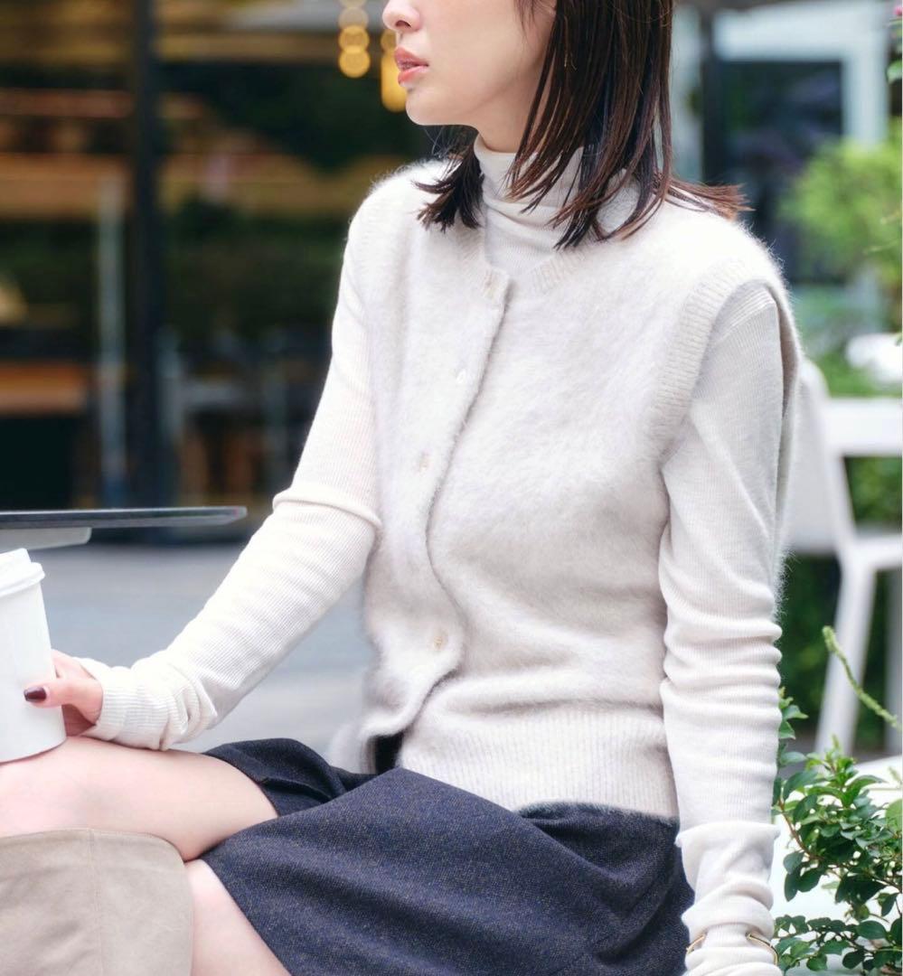 【新品タグ付き】NOBLE FOX/Ca ニットファーフロントボタンベスト