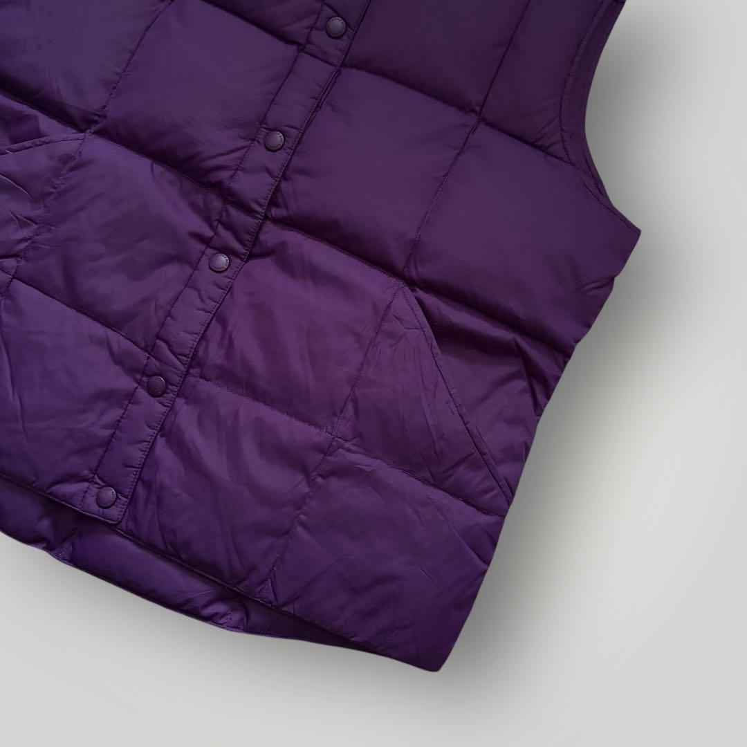 00s LANDS'END ランズエンド キルティング ダウンベスト 紫 M