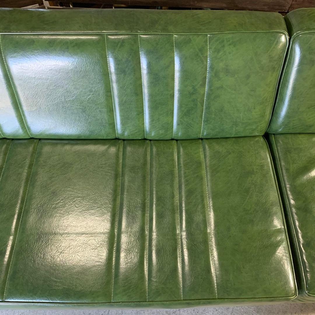 H425\" niko and コーナーソファ L字型 合皮 グリーン