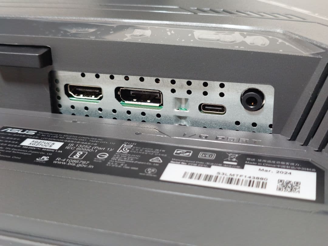 ASUS ROG STRIX XG27UCS ゲーミングモニター 4K