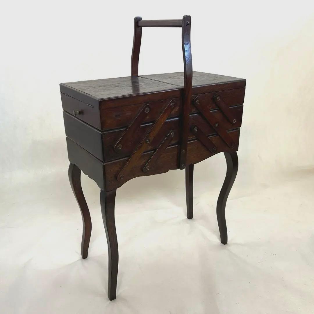 猫脚・ソーイングボックス・フランスアンティーク・小物入れ