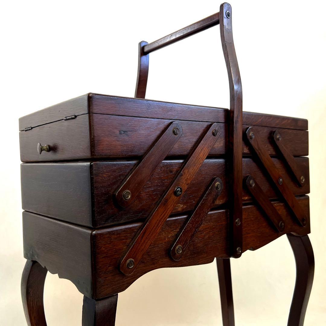 猫脚・ソーイングボックス・フランスアンティーク・小物入れ