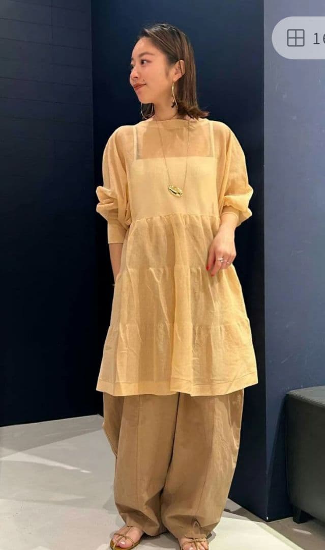 新品未使用　Curensologyカレンソロジー　コットンリネンドロストパンツ