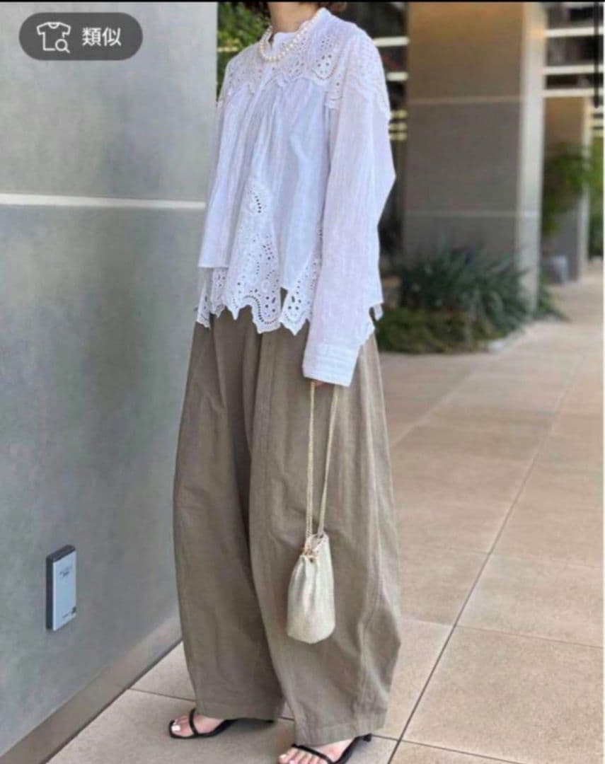 新品未使用　Curensologyカレンソロジー　コットンリネンドロストパンツ