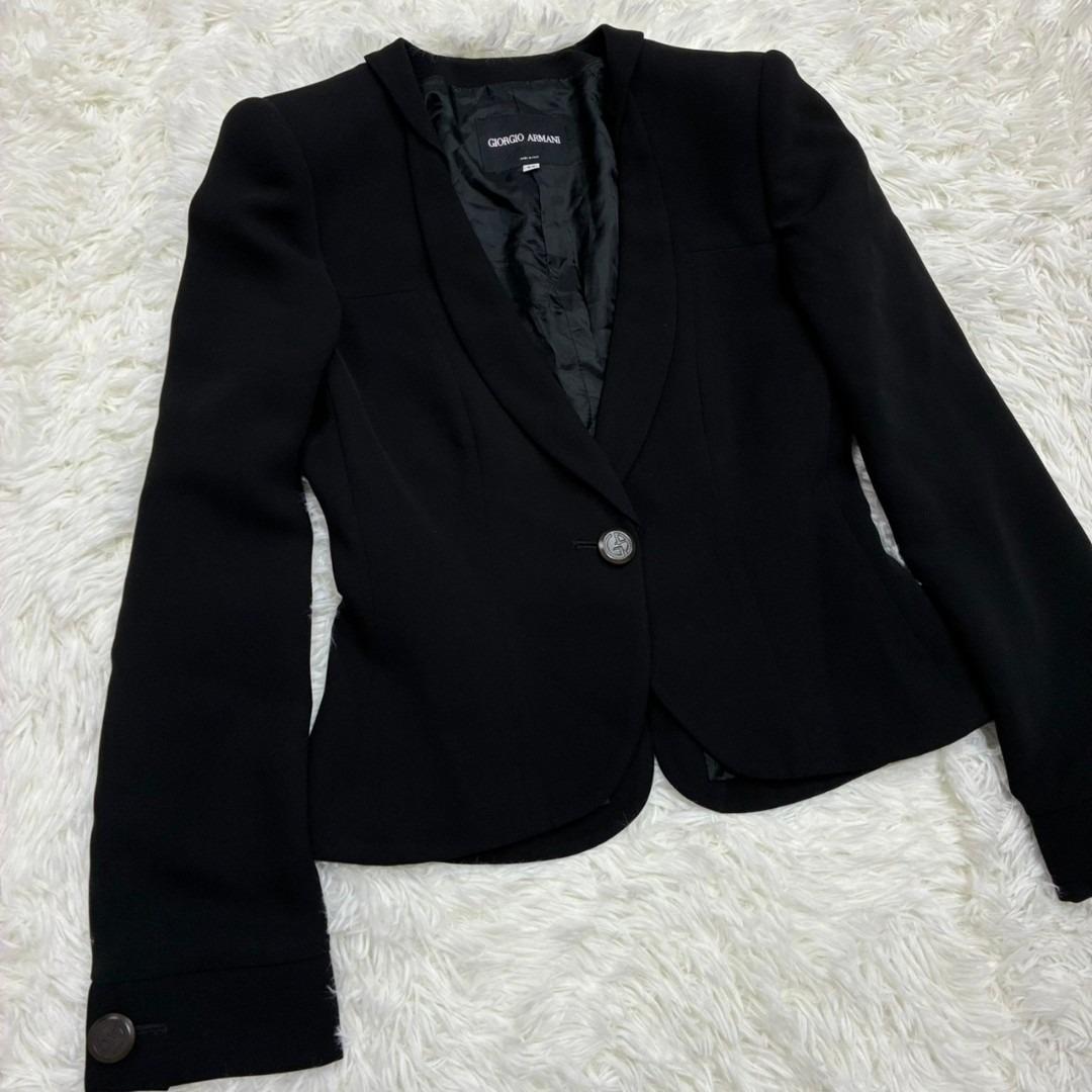 【イタリア製 美品✨】ジョルジオアルマーニ テーラードジャケット ブラック