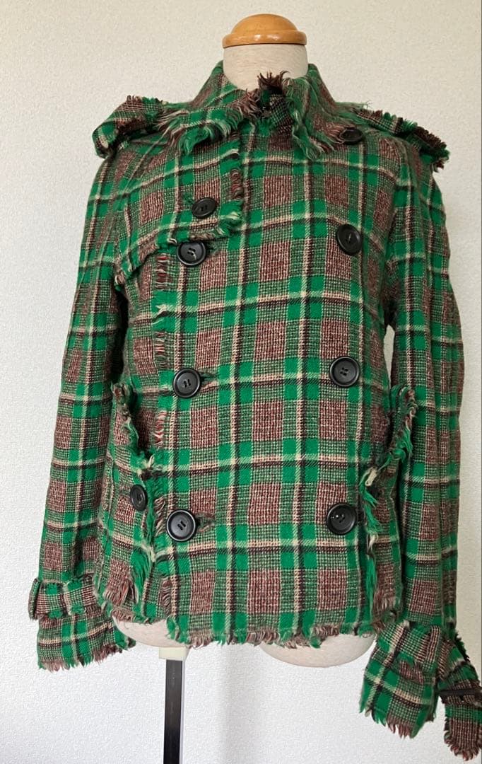 ジュンヤワタナベコムデギャルソンマンピンク ダブルブレストジャケット ベルトなし