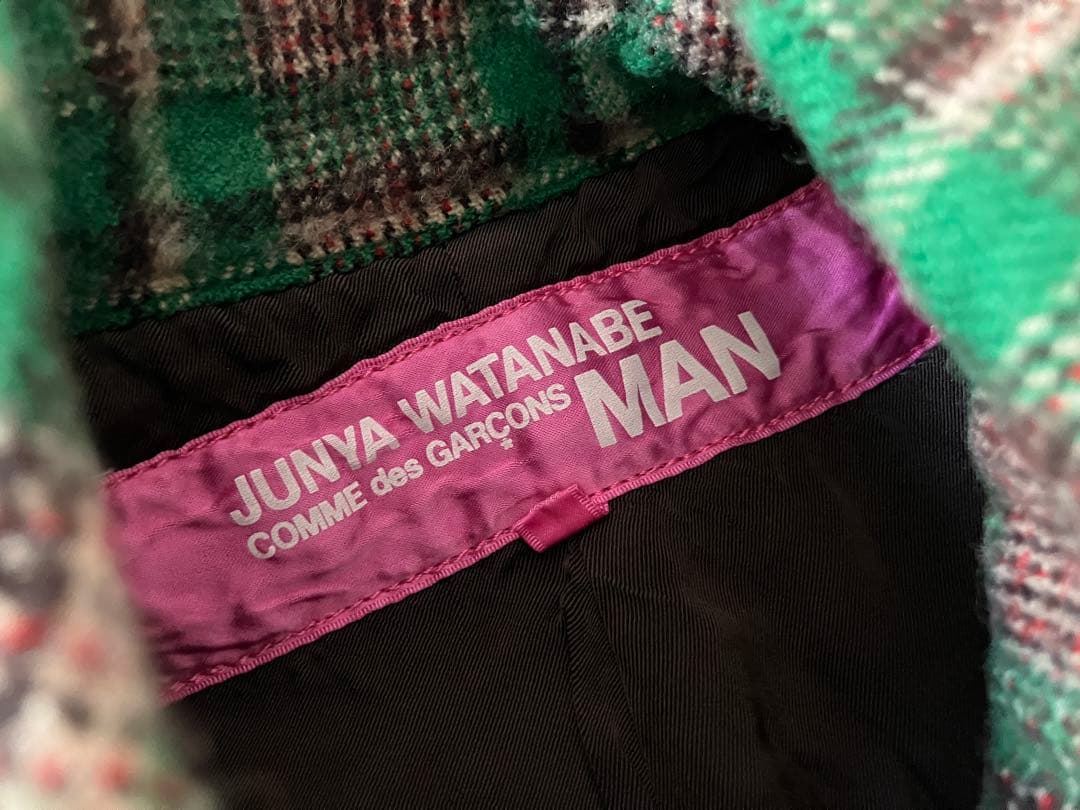 ジュンヤワタナベコムデギャルソンマンピンク ダブルブレストジャケット ベルトなし