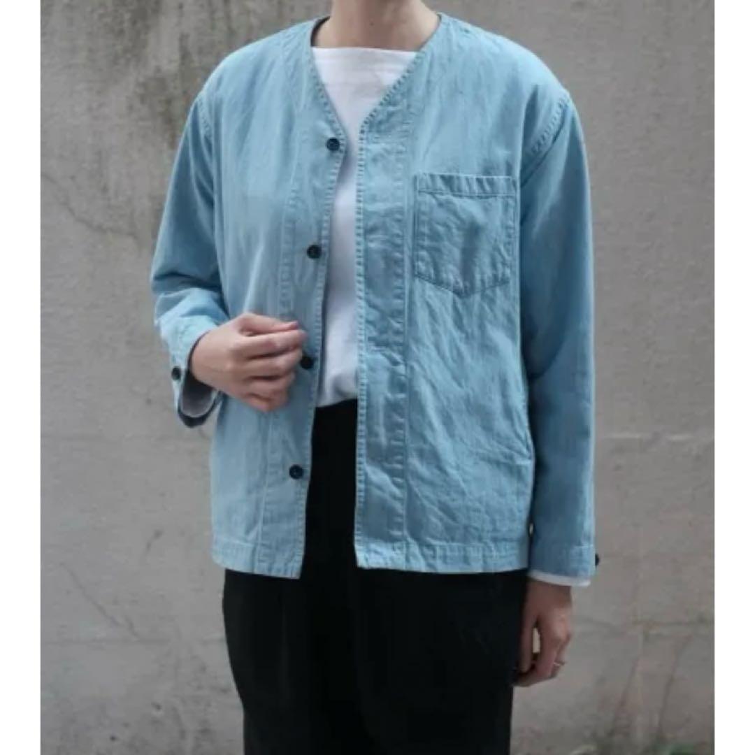 値下げ【美品】ゴーシュ ライトデニム　ノーカラージャケット