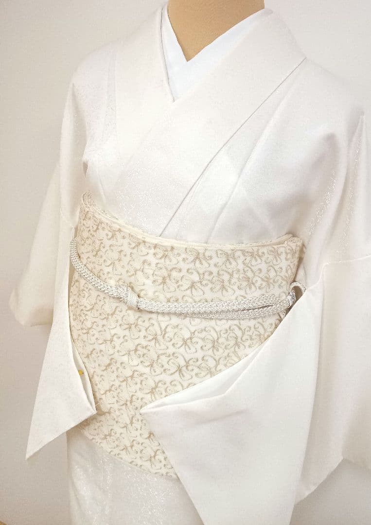 洗える色無地　花唐草地紋　ジャガード織　袷 Ｍサイズ