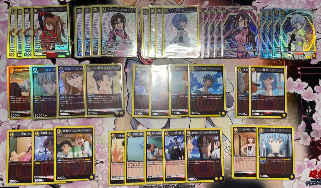 エヴァ 黄 4コン　レイ アスカ マリ デッキ スタートデッキプロモパラレル付き