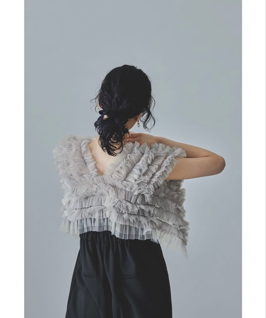 チュールベストオールインワンドレス パンツドレス 2点セット