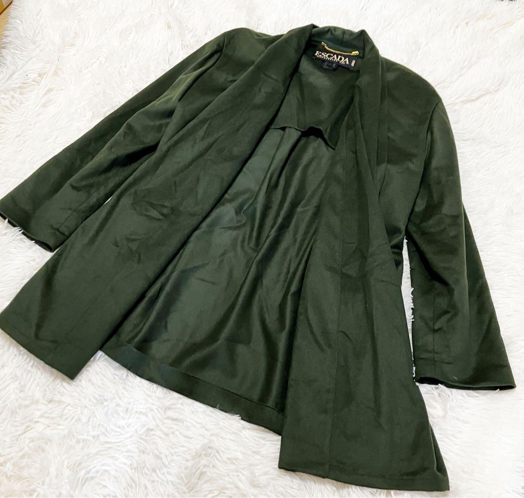 美品　エスカーダ　カシミヤ30% Lサイズ　グリーン　ジャケット　柔らか
