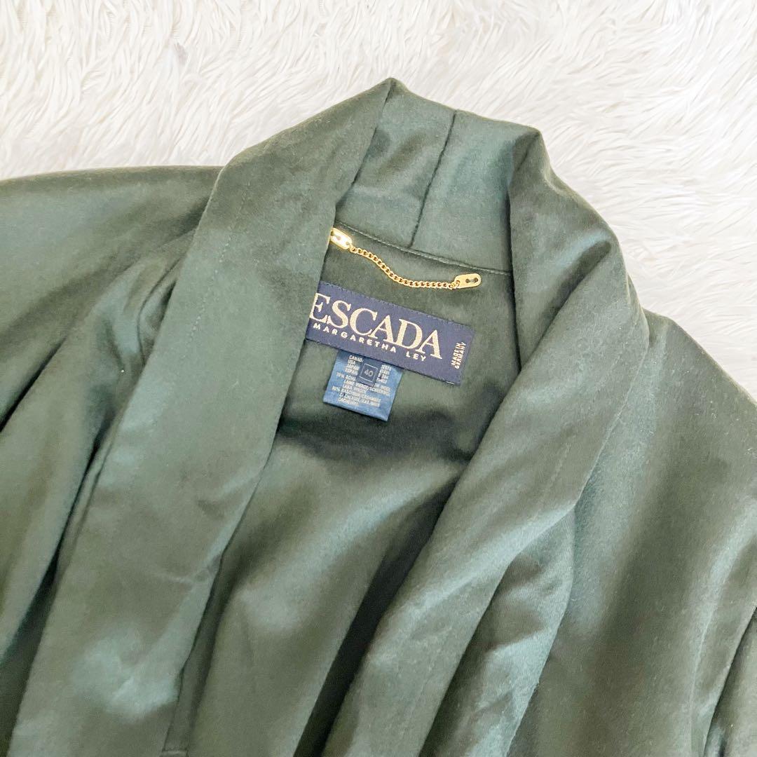 美品　エスカーダ　カシミヤ30% Lサイズ　グリーン　ジャケット　柔らか