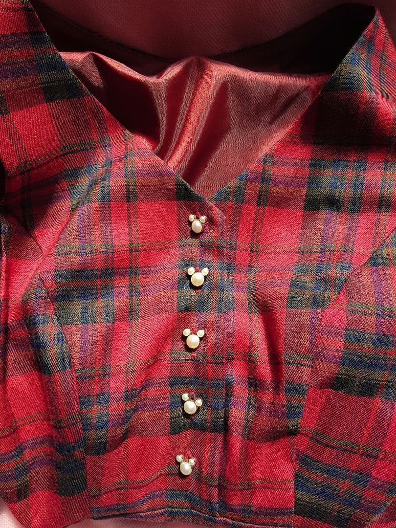 【最終価格】areeam ミッキーチェックジャンパースカート