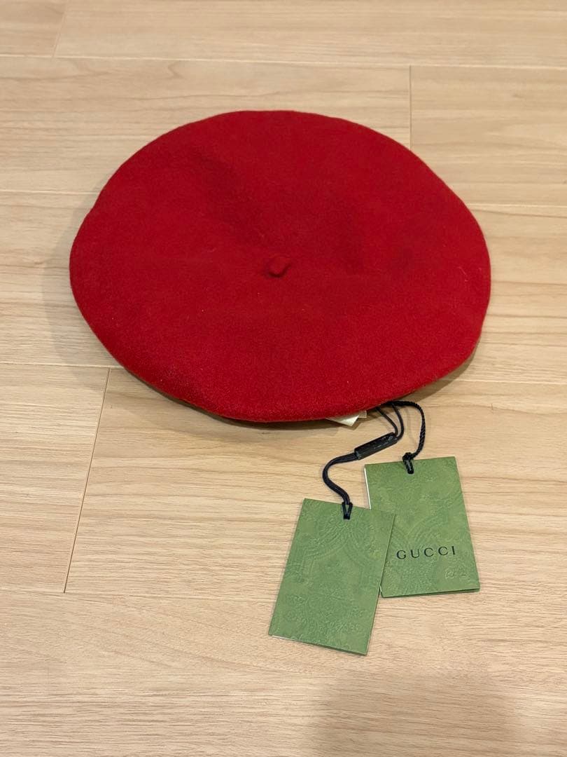 【セール中】GUCCI 赤 ウール ベレー帽