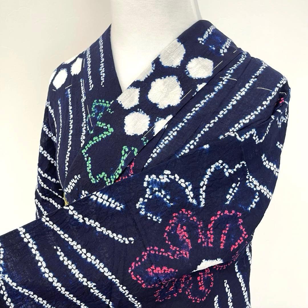 ちんぺーです❣️ 【着物と帯 時流】Y25898◆本場有松鳴海絞り浴衣◆手縫