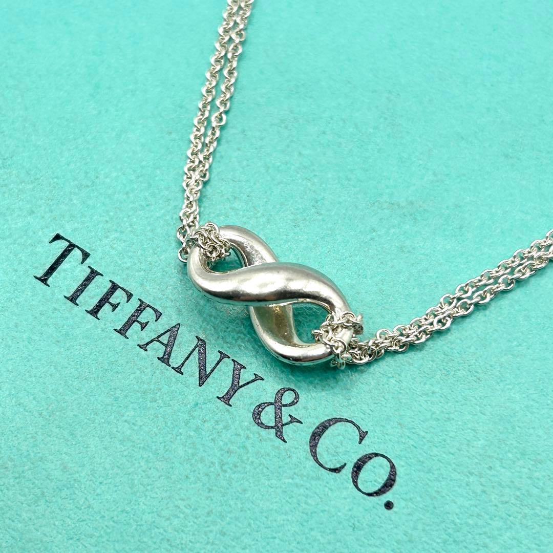 美品　ティファニー　インフィニティ　ネックレス　ダブルチェーン　シルバー　925