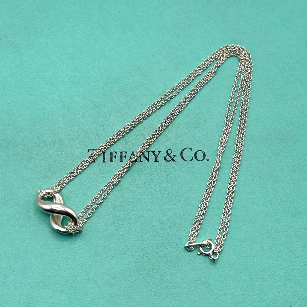 美品　ティファニー　インフィニティ　ネックレス　ダブルチェーン　シルバー　925