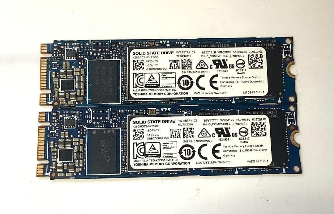 ➁-WA12-TOSHIBA SATA M.2 256GB SSD 2点