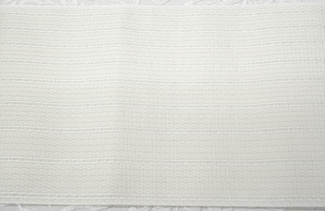 新品 博多織 夏物 単衣半幅帯 西村織物【粗紗】総暈し白々 帯端処理加工込み