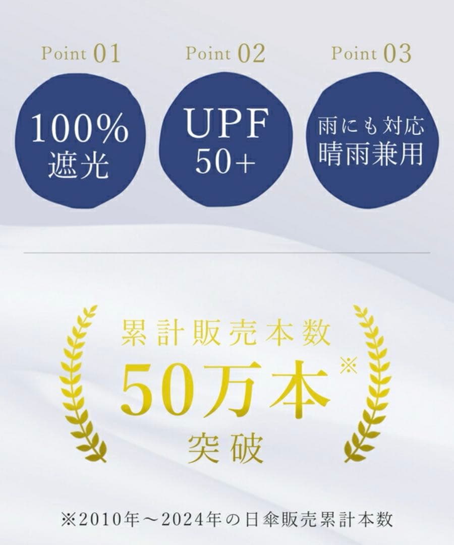 芦屋ロサブラン　3段折りたたみ晴雨兼用 100%遮光 日傘