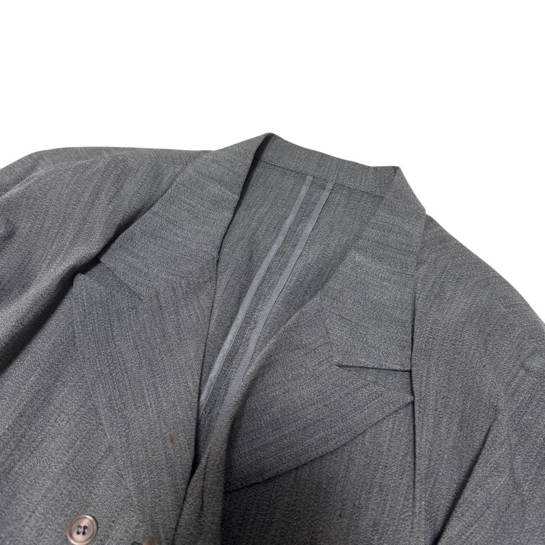 y's ワイズ　テーラードジャケット クロップド丈　ダブル　フリル　グレー