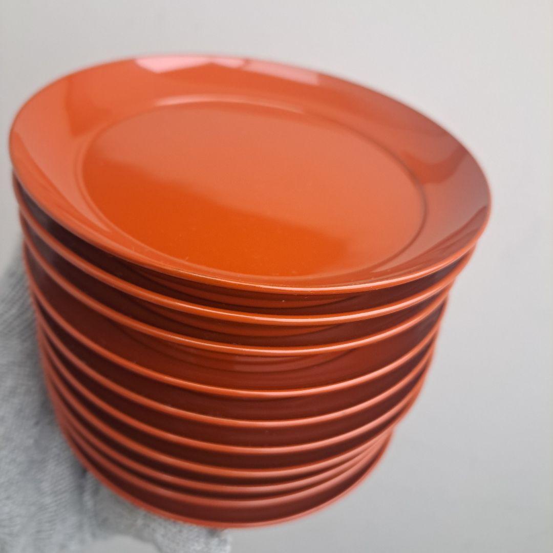 【京都漆器　楪子×10客】天然木製　洗朱色　長期保管品