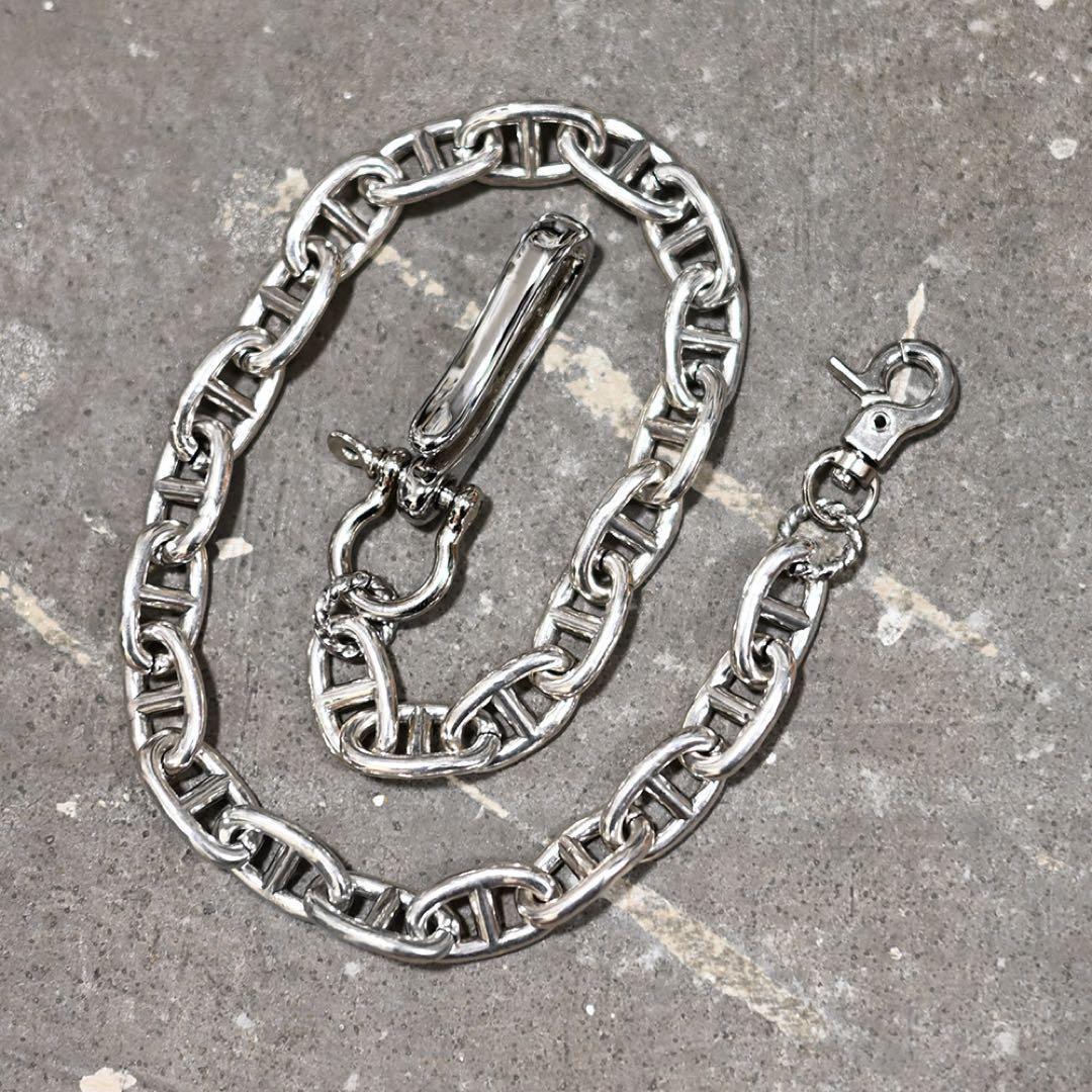 シルバーアンカーリンクウォレットチェーン トラッカー 財布