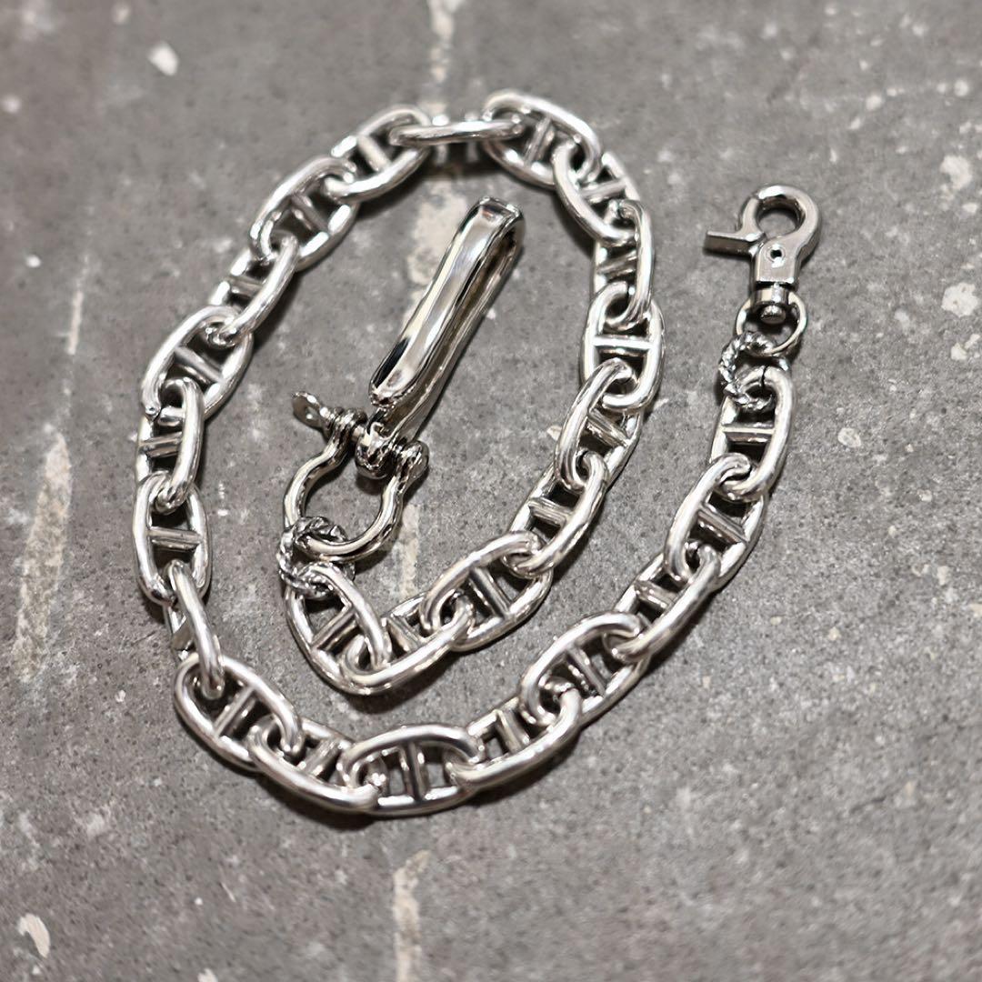 シルバーアンカーリンクウォレットチェーン トラッカー 財布