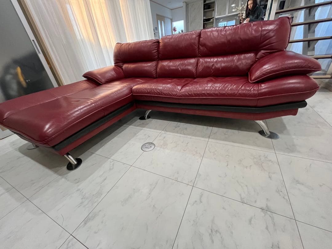 ニトリ★ロゾ★レッド★L型ソファー★右側カウチ引取大阪府