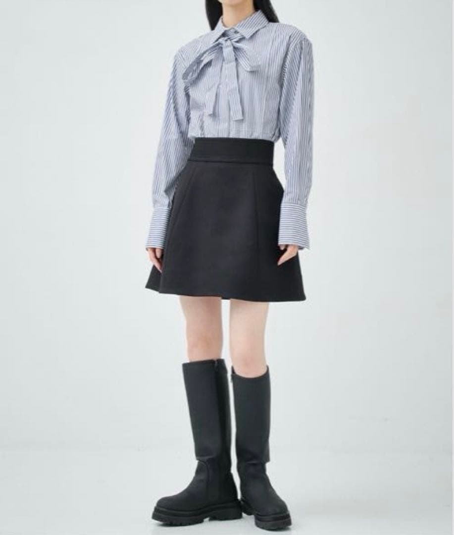 スカート CLANE /WIDE BELT CONSTRUCTIVE MINI SKIRT