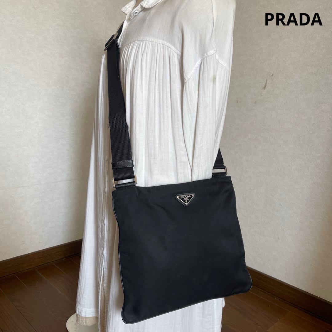 ◇ 良品PRADA プラダ ショルダーバッグ ナイロン ブラック ◇