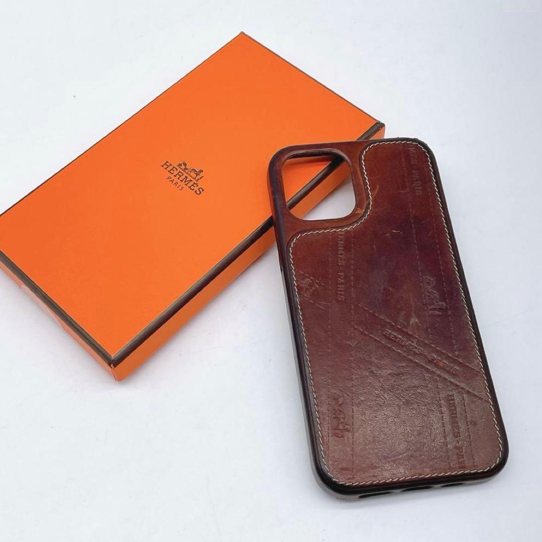 HERMES iPhone12/12 PRO 革 スマホケース m466