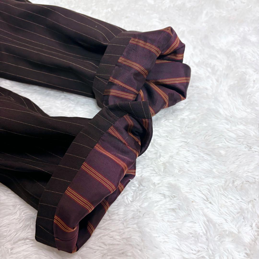 Perfect Suit Factory 3ピース　スーツ　ブラウン　ストライプ