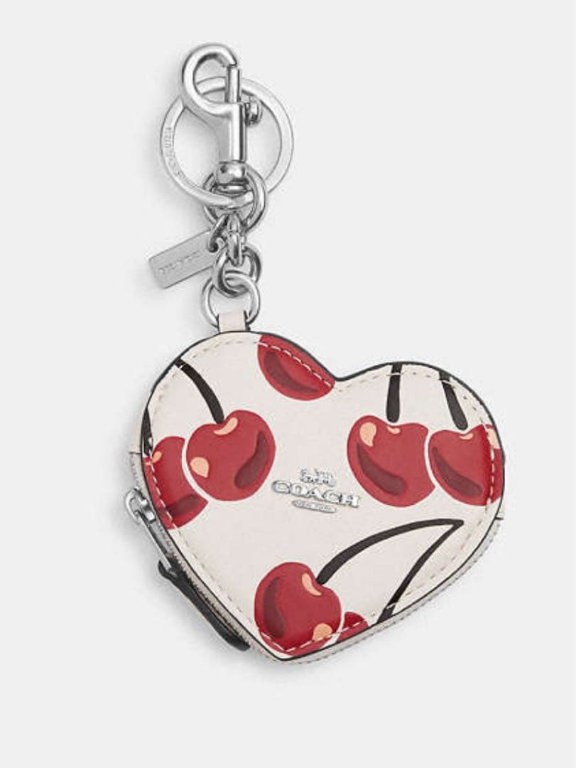 ☆13日までお値下げ☆COACHハートバッグチャーム・チェリー 柄　未使用品