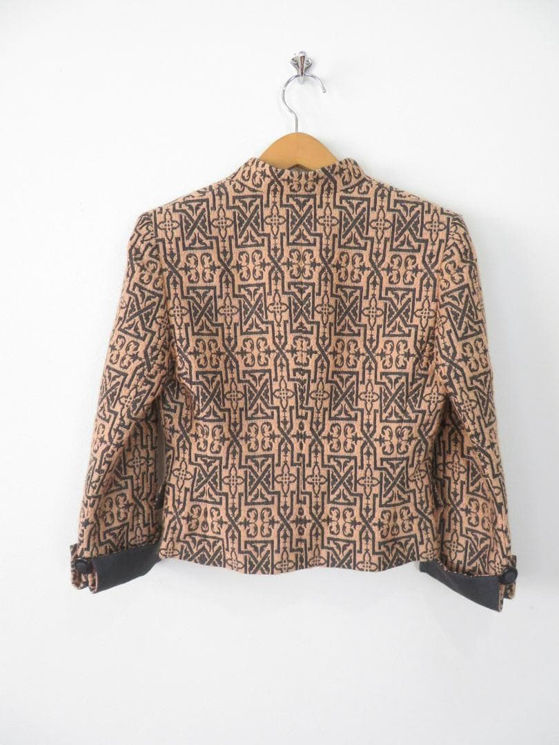 オールド クリスチャンディオール ウール シルク ジャガード織 総柄 ジャケット