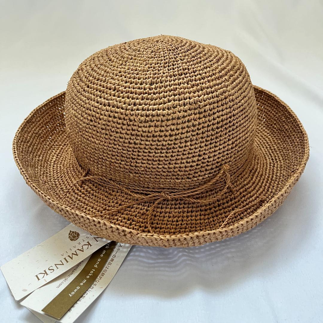 未使用・箱付き ヘレンカミンスキー ラフィア ハット 麦わら帽子 ベージュ