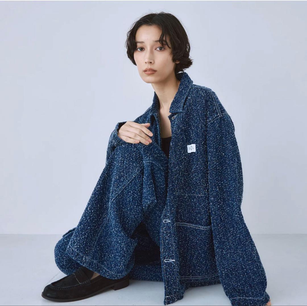 Searoomlynn needle punch material カバーオール