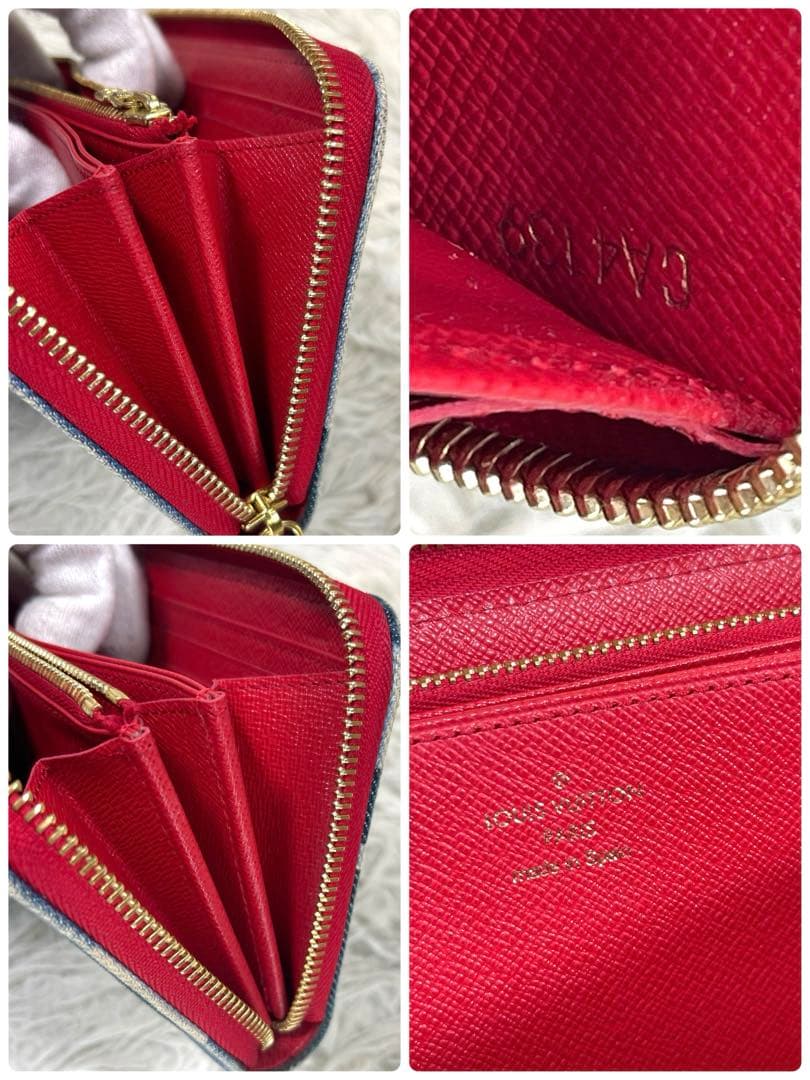 美品‼️ルイヴィトン　ジッピーウォレット　パッチワーク　デニム　モノグラム