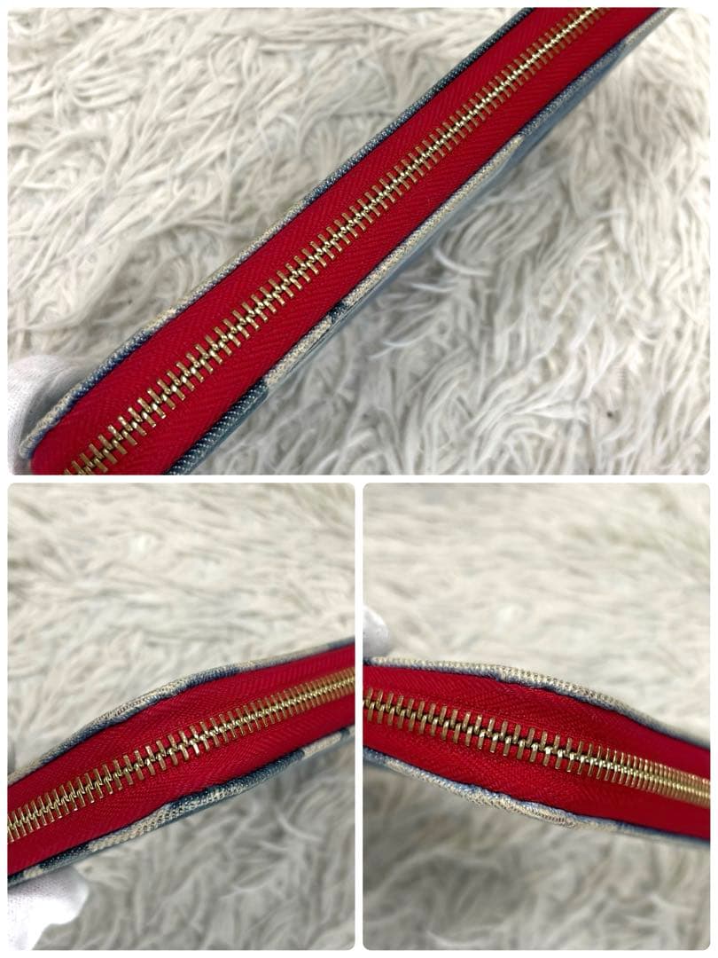 美品‼️ルイヴィトン　ジッピーウォレット　パッチワーク　デニム　モノグラム