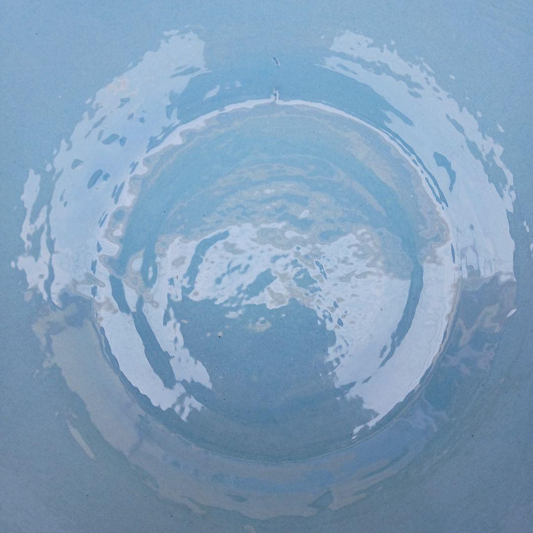 新品　∅50　陶器　睡蓮鉢　特大　メダカ鉢　難有　手書き絵　花柄　手造りLKB2