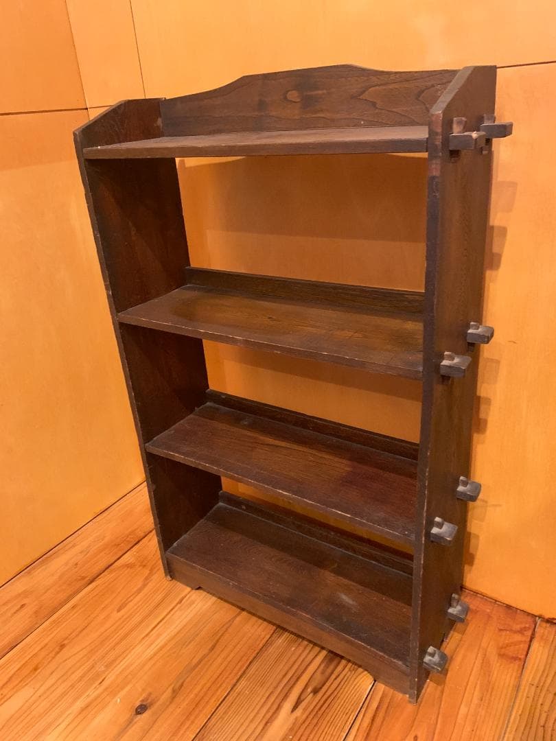 アンティーク 木製ラック シェルフ クサビ棚 本棚 飾り棚 和モダン