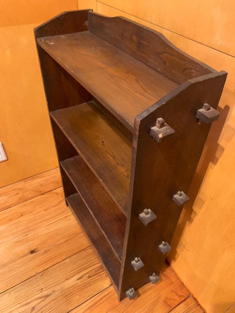 アンティーク 木製ラック シェルフ クサビ棚 本棚 飾り棚 和モダン