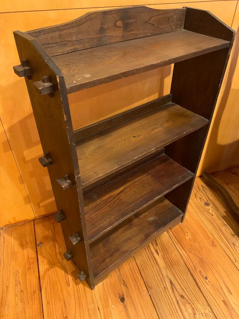 アンティーク 木製ラック シェルフ クサビ棚 本棚 飾り棚 和モダン