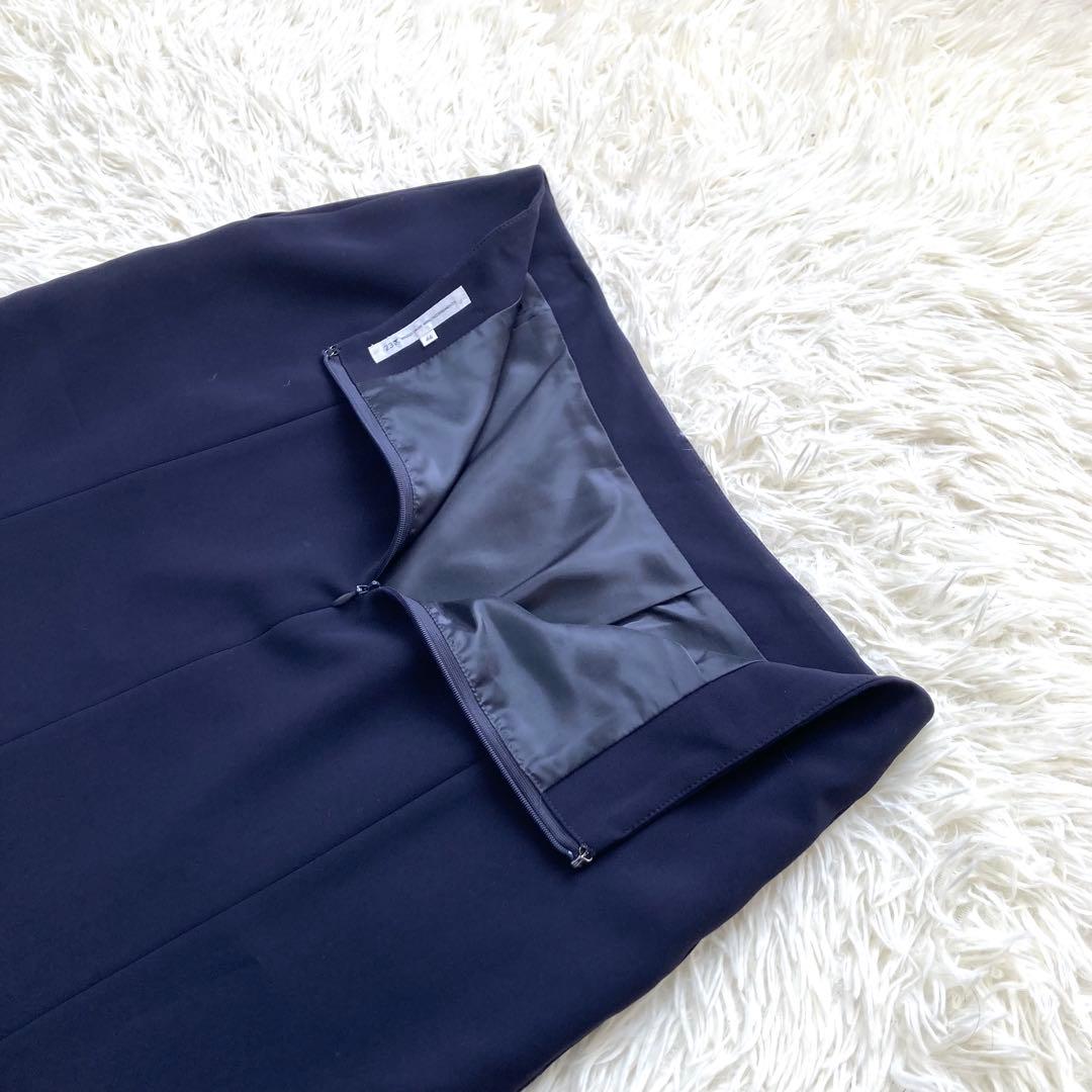 【大きいサイズ】23区　ノーカラージャケット　スエード　セットアップ　スカート