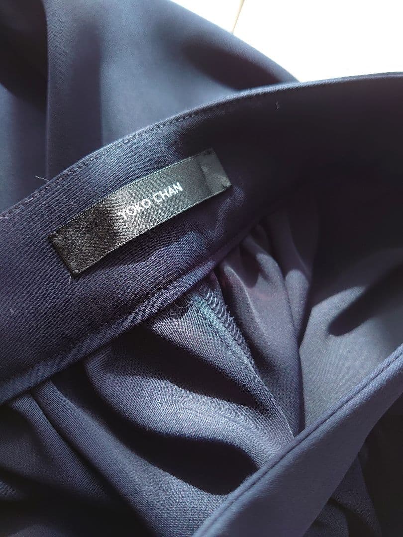 YOKO CHAN ヨーコチャン/ハイウエスト　ギャザーパンツ/38　ネイビー