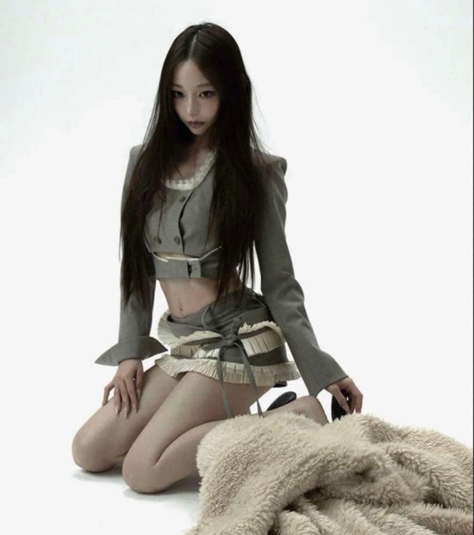 スカート theredthread S lace trim suit skirt