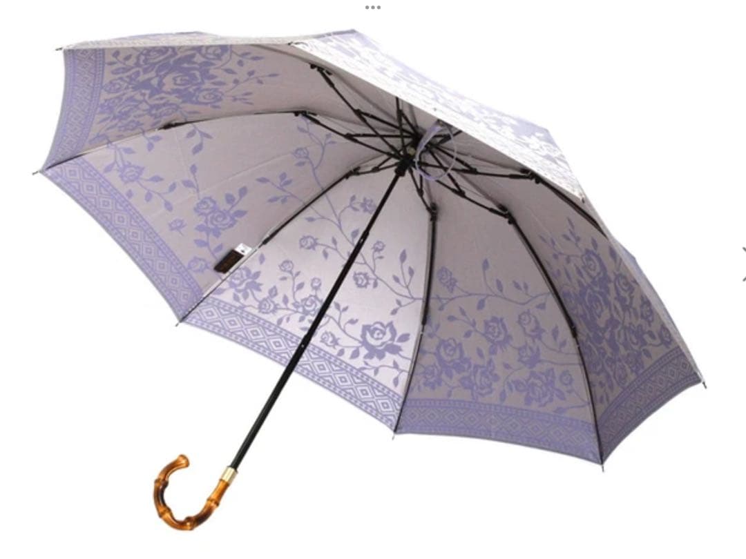 槙田商店　晴雨兼用折りたたみ傘　kirie バラ　ロイヤルパープル